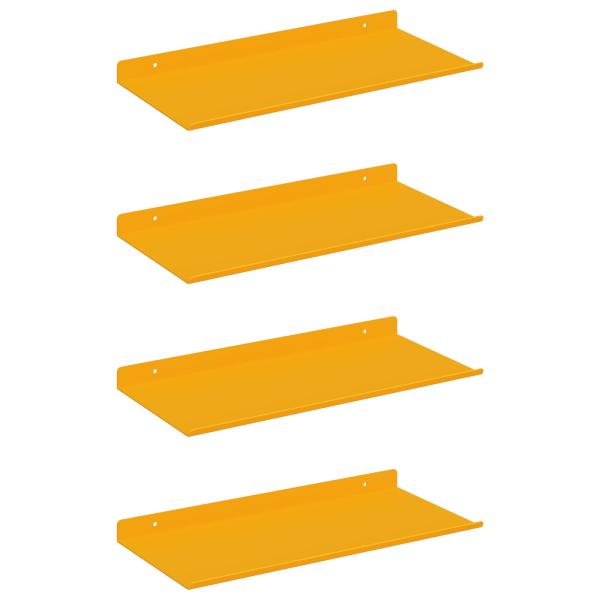 Wandregal mit Regal 4 pcs Senfgelb 40 x 18 x 2,5 cm