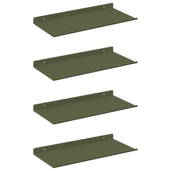 ARDEBO.de - Wandregal mit Regal 4 pcs Olive Grün 40 x 18 x 2,5 cm