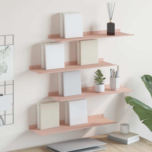 ARDEBO.de - Wandregal mit Regal Wandmontiert 4 pcs Rosa 60 x 18 x 2,5 cm