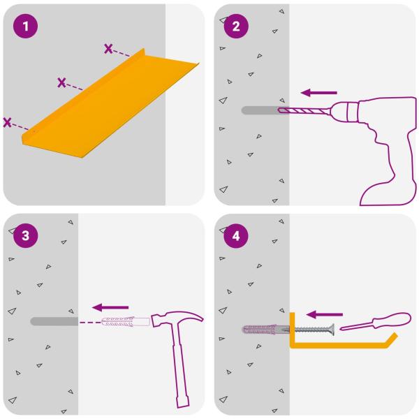 Wandregal mit Regal 2 pcs Senfgelb 60 x 18 x 2,5 cm