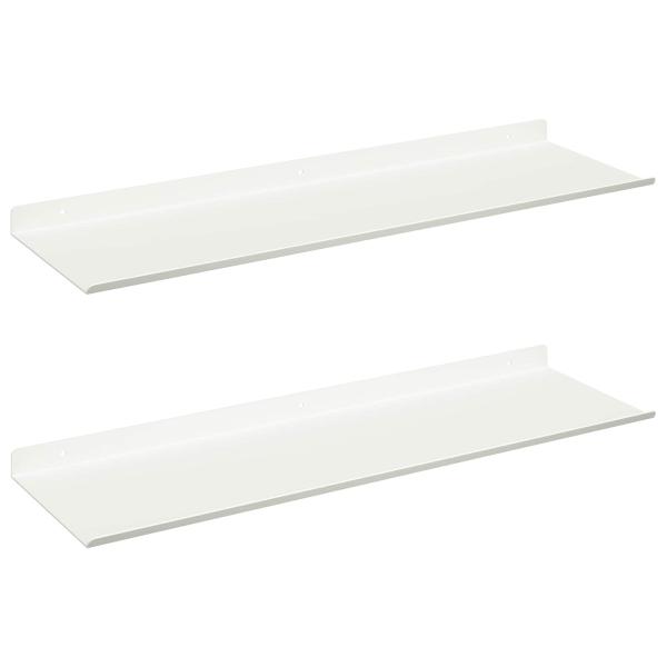 Wandregal mit Regal Wandmontiert 2 pcs Weiß 60 x 18 x 2,5 cm