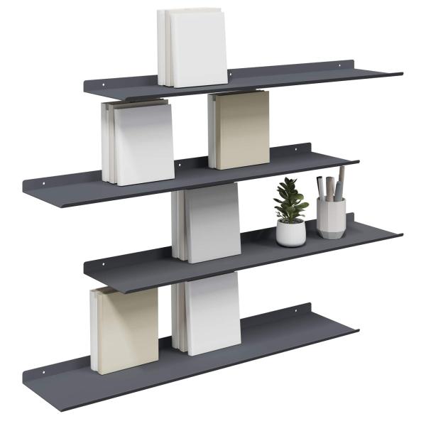 Wandregal mit Regal 4 pcs Anthrazit 80 x 18 x 2,5 cm