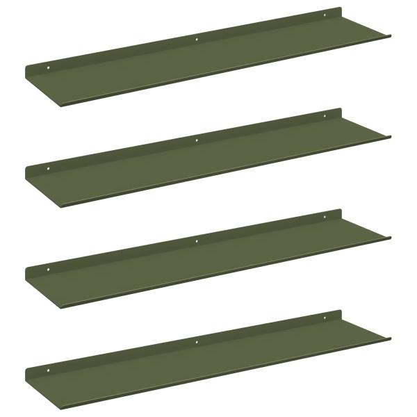 Wandregal mit Regal 4 pcs Olive Grün 80 x 18 x 2,5 cm