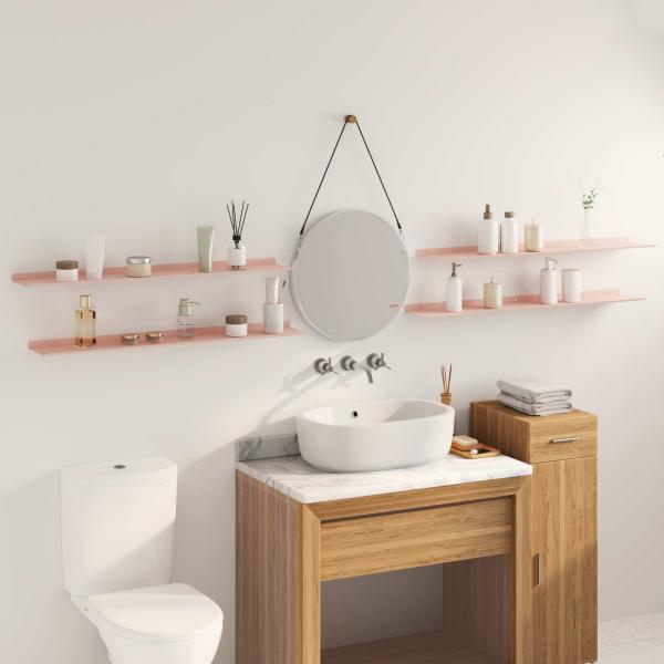 Wandregal mit Regal Wandmontiert 4 pcs Rosa 100 x 18 x 2,5 cm