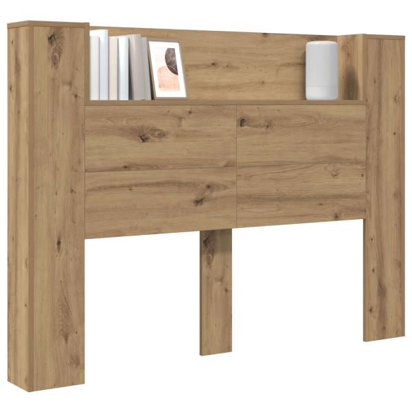 Kopfteil-Schrank mit LED Artisan-Eiche Holzwerkstoff