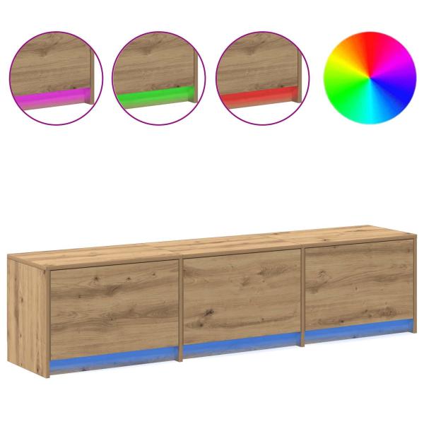 TV-Schränk mit LED Artisan-Eiche 165 x 34 x 40 cm Holzwerkstoff