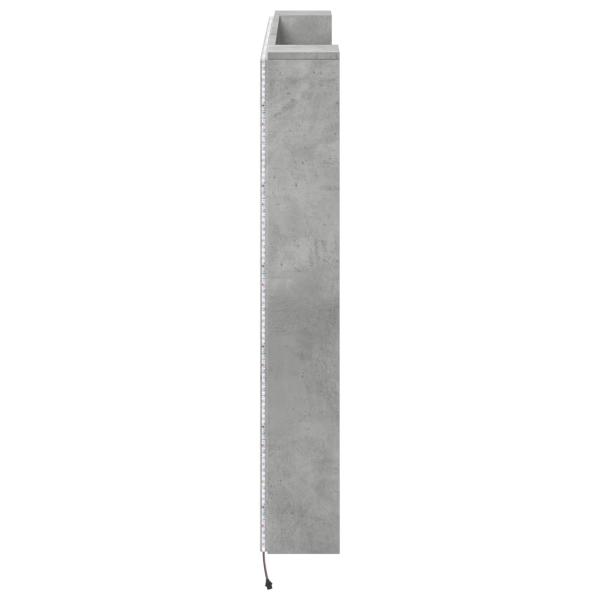 Kopfteil-Schrank mit LED Beton Holzwerkstoff