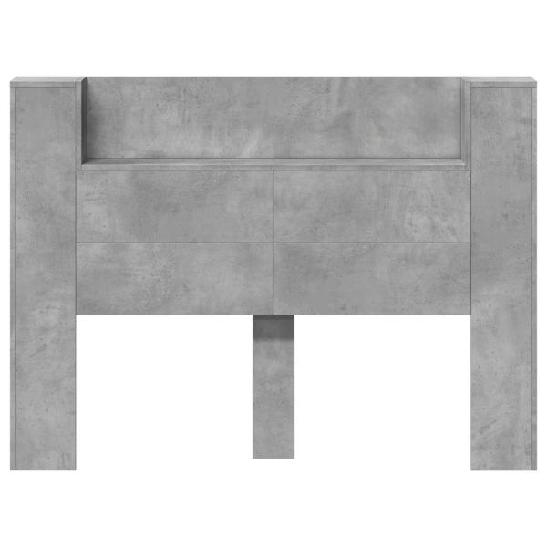 Kopfteil-Schrank mit LED Beton Holzwerkstoff