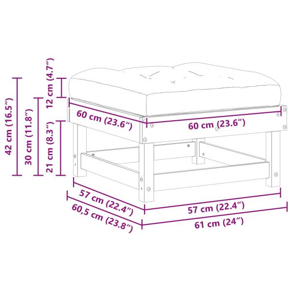 4 Stück Sectional Sofa Einheiten Massivholz Kiefer Wachsbraun
