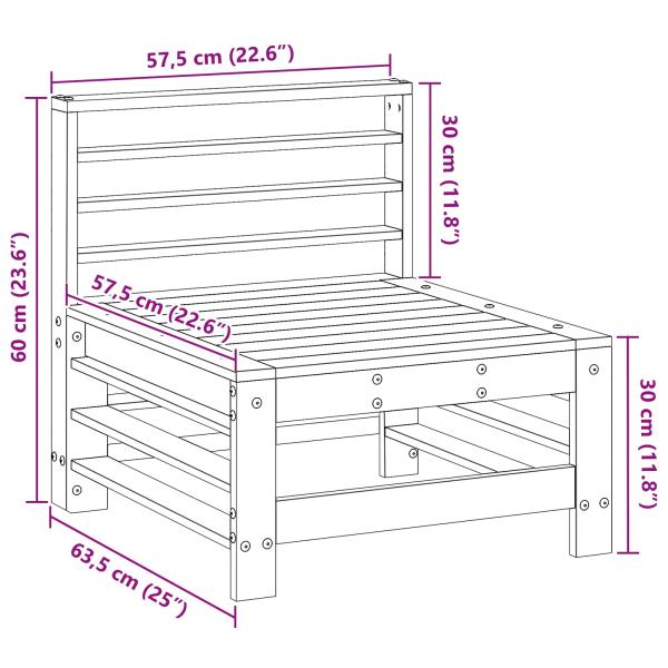Sectional Sofa Einheiten Massivholz Kiefer Wachsbraun