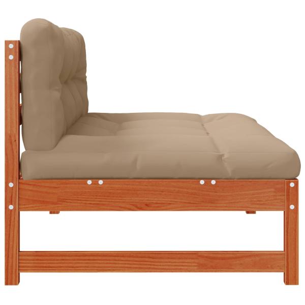 3 Stück Sectional Sofa Einheiten Massivholz Kiefer Wachsbraun