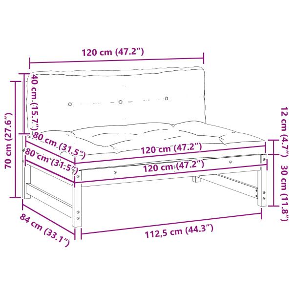 3 Stück Sectional Sofa Einheiten Massivholz Kiefer Wachsbraun