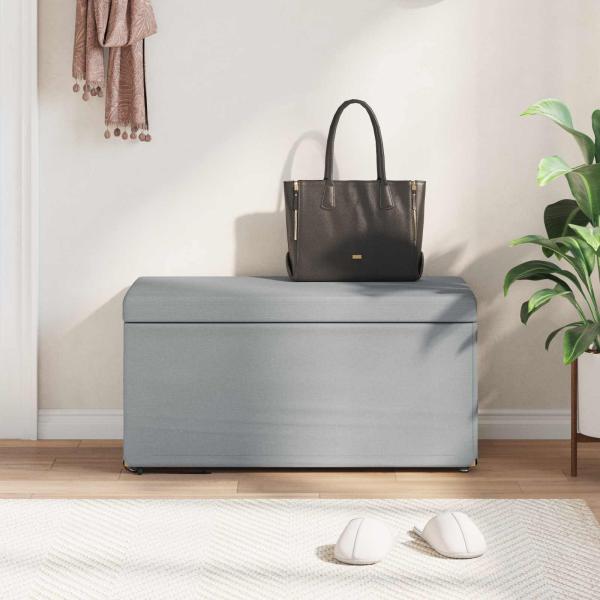 Hocker Hellgrau 81 x 41 x 40 cm Stoff und Pressholz