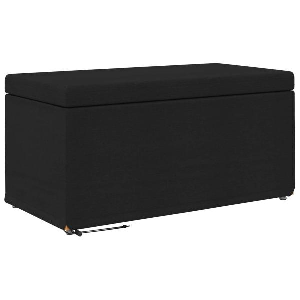 Hocker Schwarz 81 x 41 x 40 cm Stoff und Pressholz