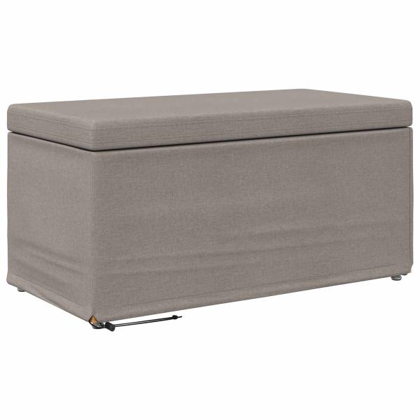 Hocker Taupe 81 x 41 x 40 cm Stoff und Pressholz