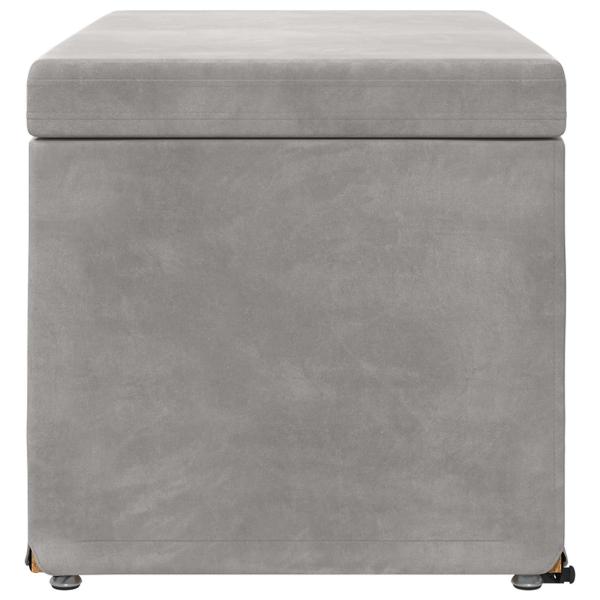 Hocker Hellgrau 81 x 41 x 40 cm Samt und Engineering Holz