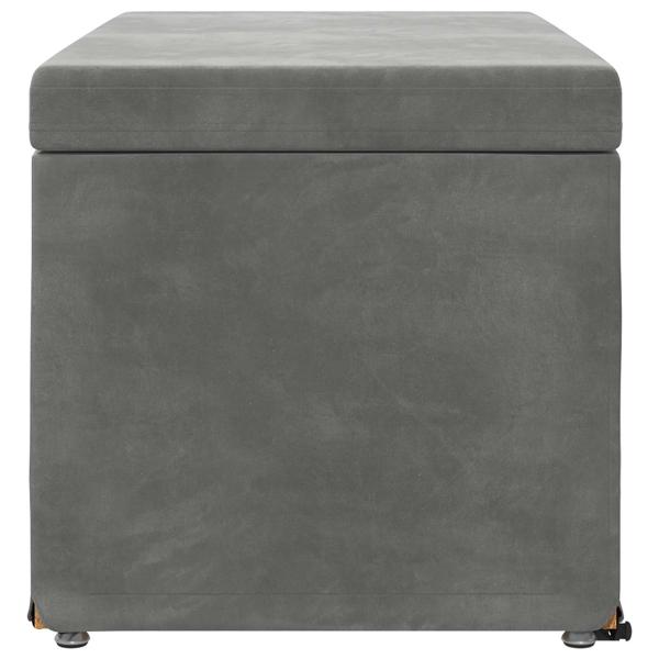 Hocker Dunkelgrau 81 x 41 x 40 cm Samt und Engineering Holz