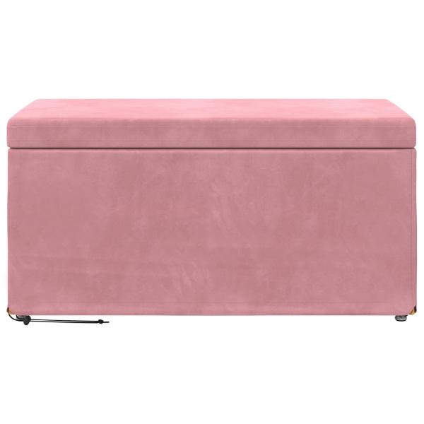 Hocker Rosa 81 x 41 x 40 cm Samt und Engineering Holz