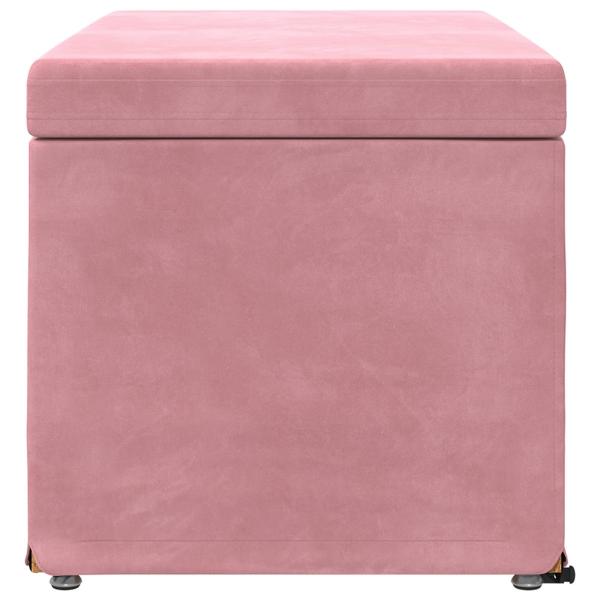Hocker Rosa 81 x 41 x 40 cm Samt und Engineering Holz