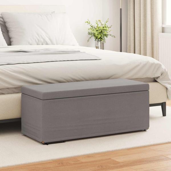 ARDEBO.de - Hocker Taupe 101 x 41 x 40 cm Stoff und Pressholz