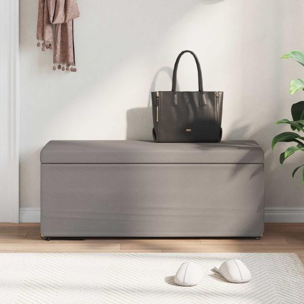 Hocker Taupe 101 x 41 x 40 cm Stoff und Pressholz