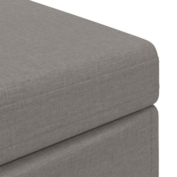 Hocker Taupe 101 x 41 x 40 cm Stoff und Pressholz