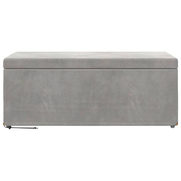 ARDEBO.de - Hocker Hellgrau 101 x 41 x 40 cm Samt und Engineering Holz