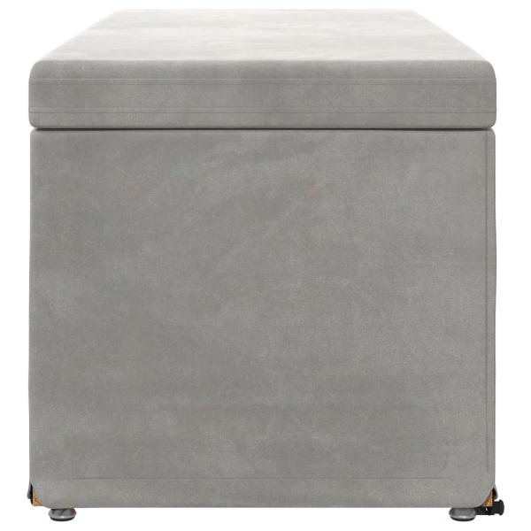 Hocker Hellgrau 101 x 41 x 40 cm Samt und Engineering Holz