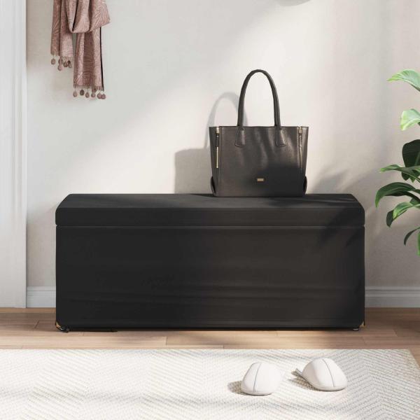 Hocker Schwarz 101 x 41 x 40 cm Samt und Engineering Holz