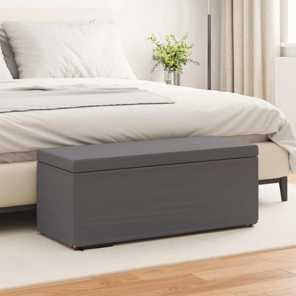 ARDEBO.de - Hocker Grau 101 x 41 x 40 cm Kunstleder und Engineering Holz