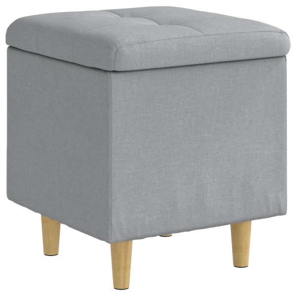 Ottoman mit Stauraum Hellgrau 40 x 40 x 45 cm Stoff