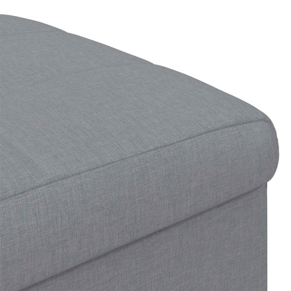 Ottoman mit Stauraum Hellgrau 40 x 40 x 45 cm Stoff
