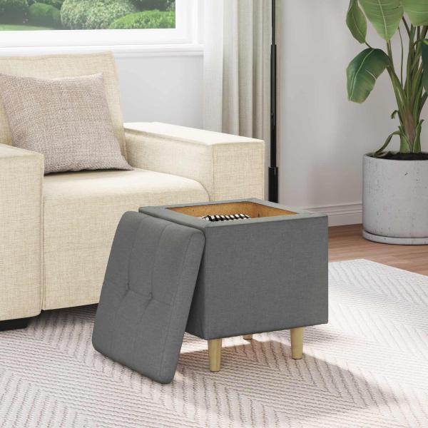Ottoman mit Stauraum Dunkelgrau 40 x 40 x 45 cm Stoff