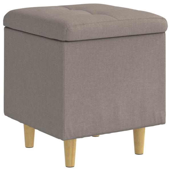 Aufbewahrungsottomane mit Kissen Taupe 40 x 40 x 45 cm Stoff