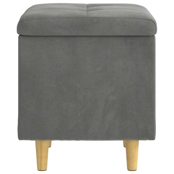 Ottoman mit Stauraum Dunkelgrau 40 x 40 x 45 cm Samt