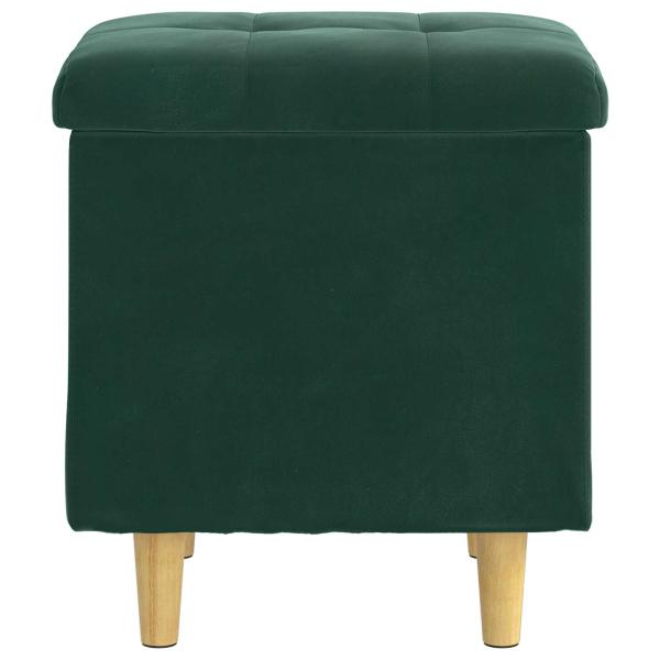 Aufbewahrungsottomane Dunkelgrün 40 x 40 x 45 cm Samt
