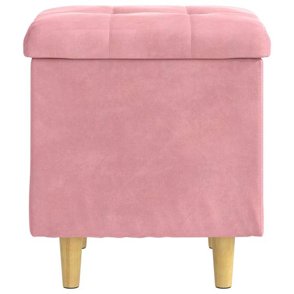 Aufbewahrungsottomane mit Kissen Rosa 40 x 40 x 45 cm Samt