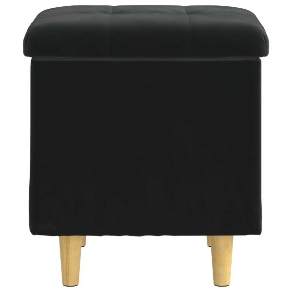Aufbewahrungsottomane mit Kissen Schwarz 40 x 40 x 45 cm Samt