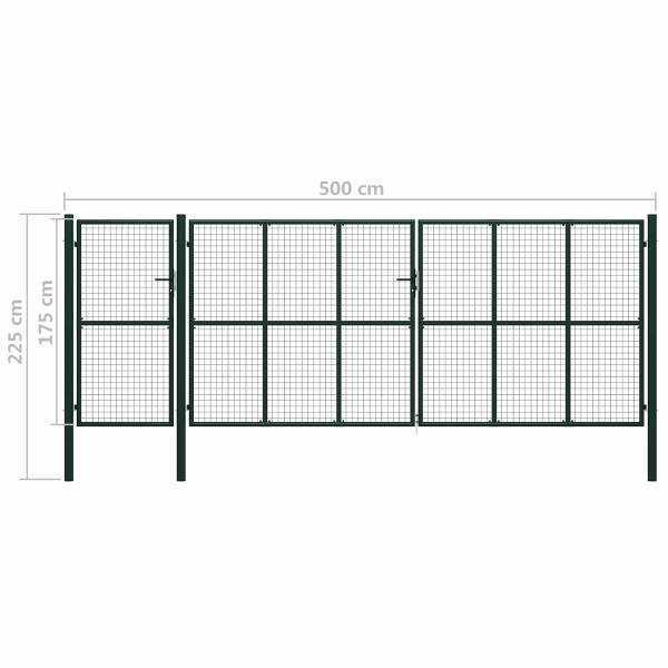 Zauntor mit Schloss Grün 175 cm Stahl