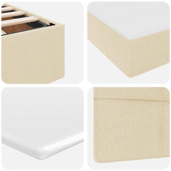 Aufbewahrungsbett mit Matratze Creme 90 x 190 cm Holzwerkstoff