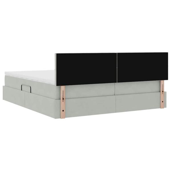 Aufbewahrungsbett mit Matratze Hellgrau 90 x 200 cm
