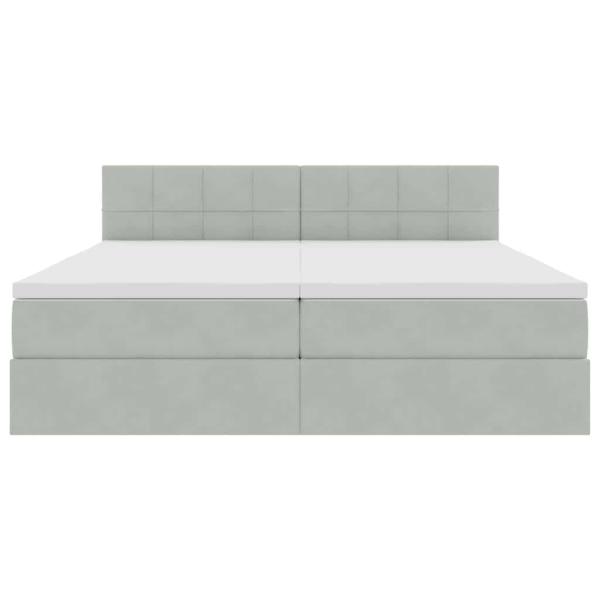 Bett mit LED-Lichtleisten Hellgrau 180 x 200 cm Samt