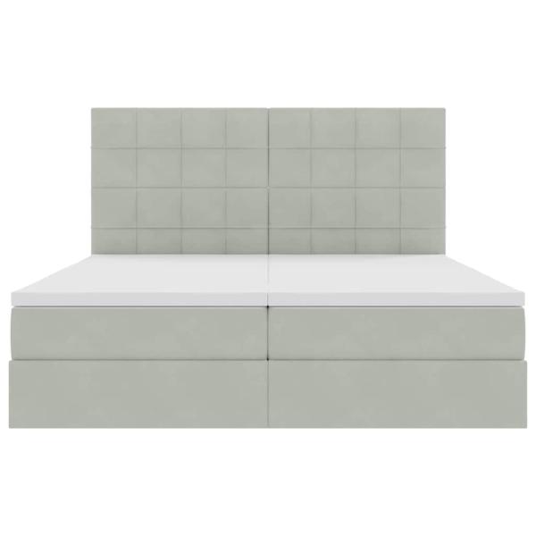 Bett mit LED-Lichtleisten Hellgrau 180 x 200 cm Samt