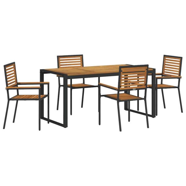 Garten Essgruppe 5 pcs Schwarz und Braun Poly-Rattan