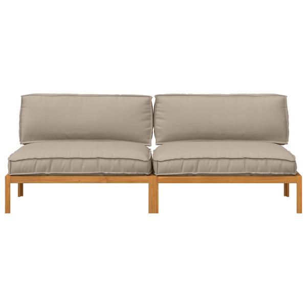 Sofa Set mit Kissen Taupe 240 x 92 x 69 cm Massivholz Akazie