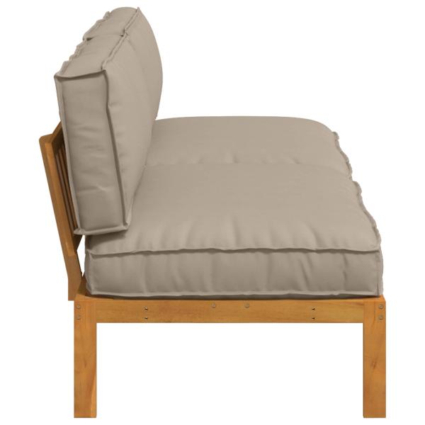 Sofa Set mit Kissen Taupe 240 x 92 x 69 cm Massivholz Akazie