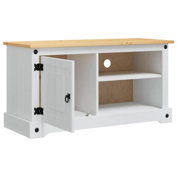 ARDEBO.de - TV-Schränk Corona Weiß 100 x 40 x 52 cm Massives Kiefernholz