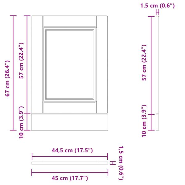 Küchenschrank Schwarz Eichen-Optik 45 x 1,5 x 67 cm