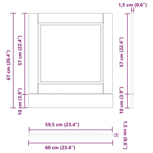 Küchenschrank Schwarz Eichen-Optik 60 x 1,5 x 67 cm