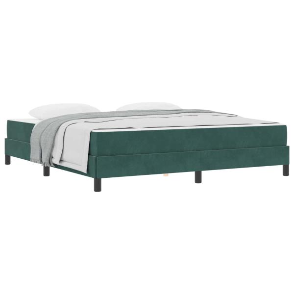 Boxspringbett mit Matratze Dunkelgrün 180 x 220 cm Stoff
